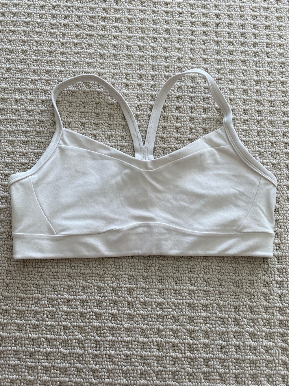 Athleta Vital Bra Bone Cream White Small Yoga Workout Medium Support A-C